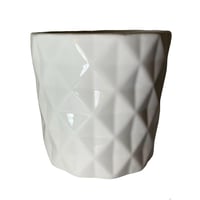 Maceta ceramica diamond white