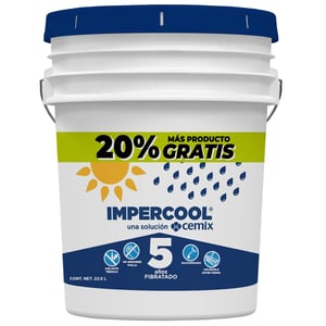 Impermeabilizante Impercool 5 años fibratado de 22.7L Blanco