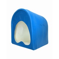 Casa Mascota Mediana Azul de Plástico con Aditivo Antibacterial