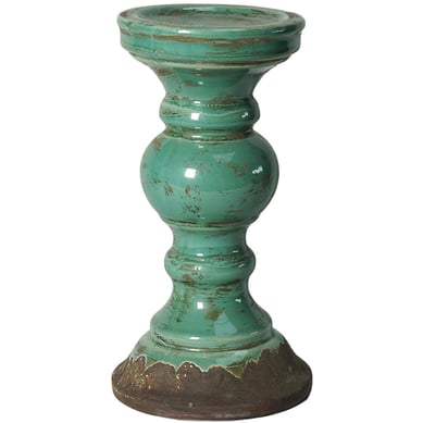 Candelabro Antiguo verde 14x25 cm.