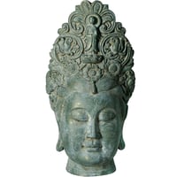 Cabeza Buda Nepal verde 38 cm.