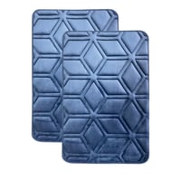 Set de 2 Tapetes de Baño Diamon Azul 40 x 60 cm