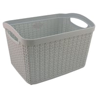 Cesto rectangular diseño tejido 6.6 l gris