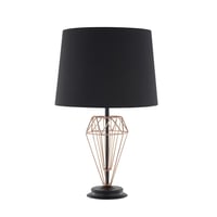 Lámpara de mesa Meppel de 1 luz E27 Negro/ Cobre