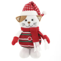 Gato de pie navideño 20 cm