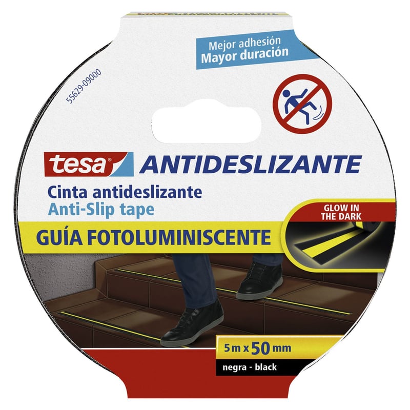 Pack 5 Cinta Antideslizante 5 Metros 50 Mm Pisos Escaleras Color Negro Escalera | Cuotas Sin Interés