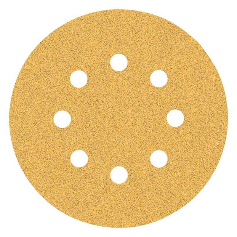 Juego De 25 Discos De Lija De Velcro 125 Mm Con 8 Agujeros - Granos P40 A P240, Para Lijadoras Orbitales, Madera, Metal Y Pintura