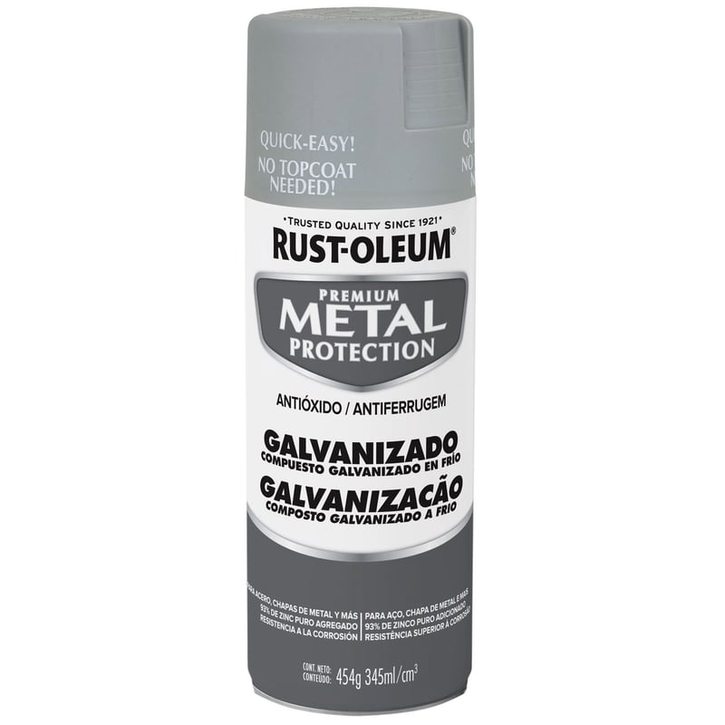 RUST OLEUM - Spray para retocar y reparar acero galvanizado dañado 454gr