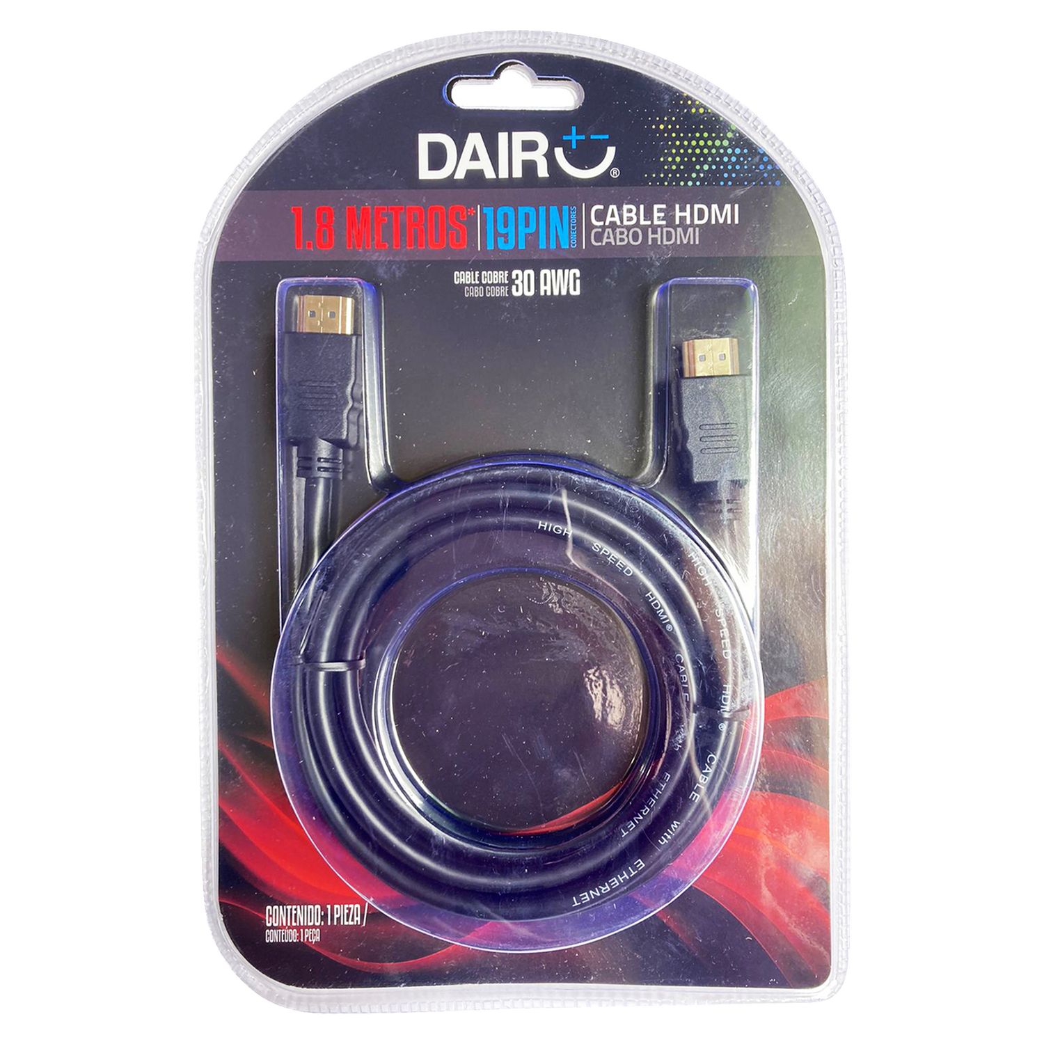 Cable HDMI 1.8 m Dairu Negro Sodimac Falabella