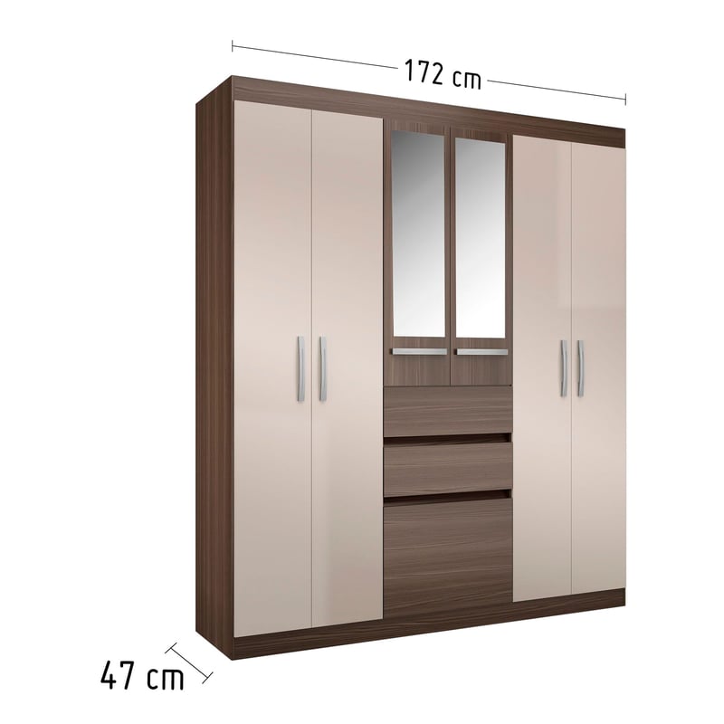 Ropero 7 puertas 2 cajones con espejo Berna | Sodimac Perú