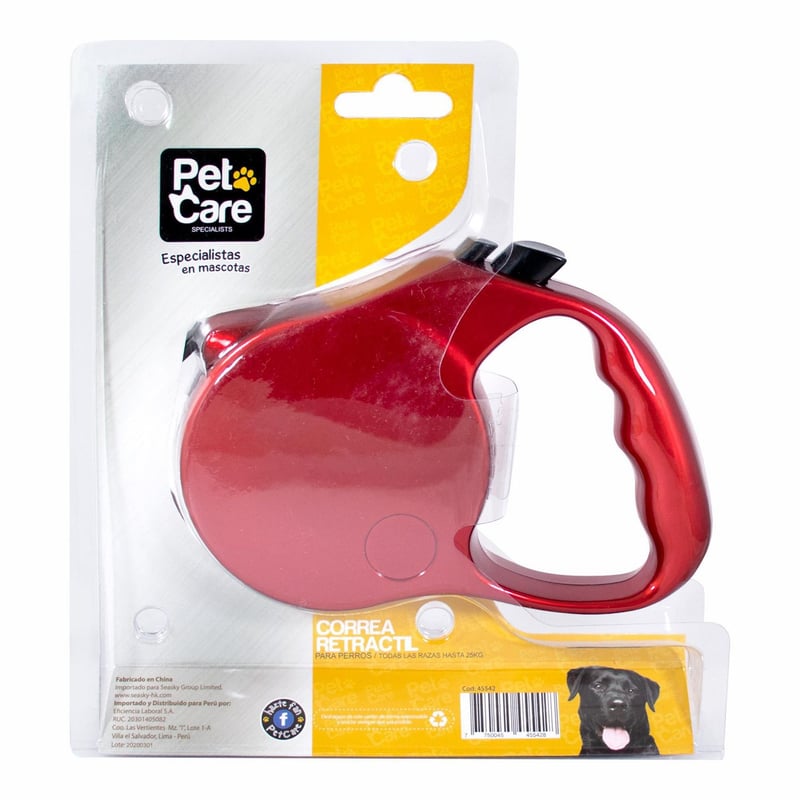 PET CARE - Correa Retráctil para perros hasta 25 Kg