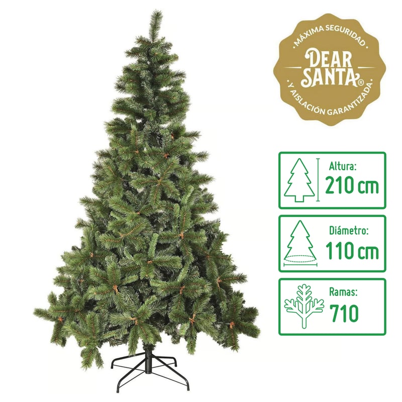Árbol De Navidad Tipo Lápiz 2.5m Pino Navideño - Verde Oliva Para ESQUIMAL