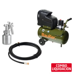 undefined - Compresora de Aire 2 HP 24 Litros + Pistola + Manguera de aire 1/4"x5m