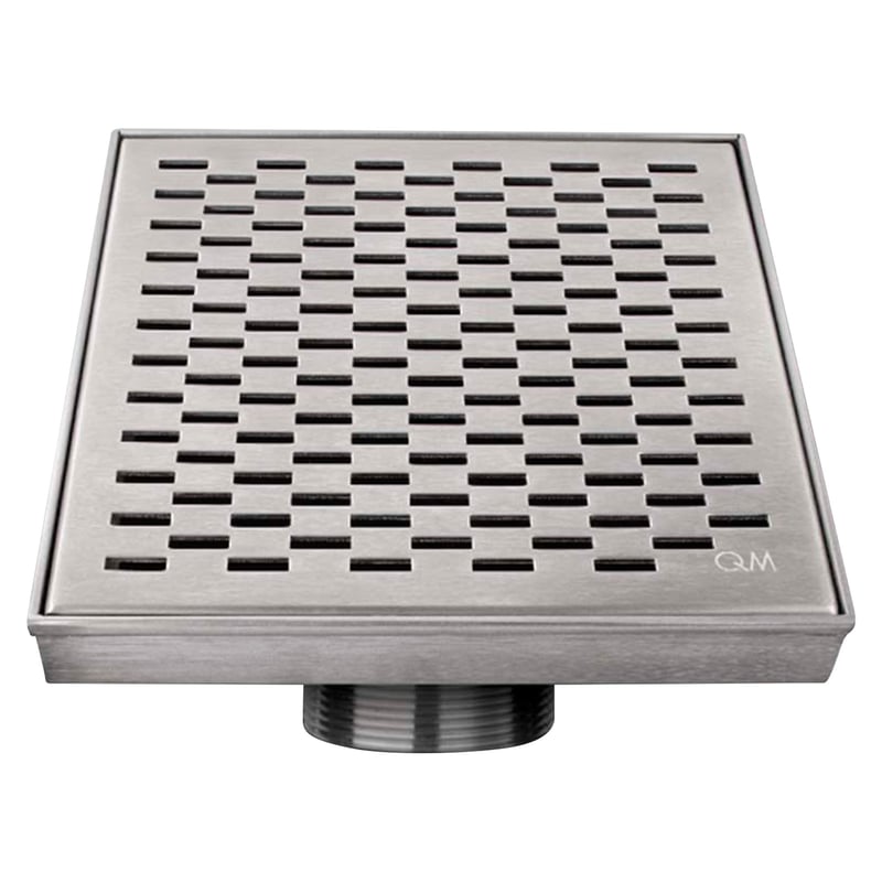 QM DRAIN - Desagüe Delmar Cuadrado 4'' Acero Satinado