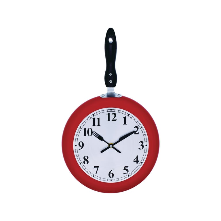 Reloj Cocina Sarten Rojo 34x45cm Sodimac Falabella