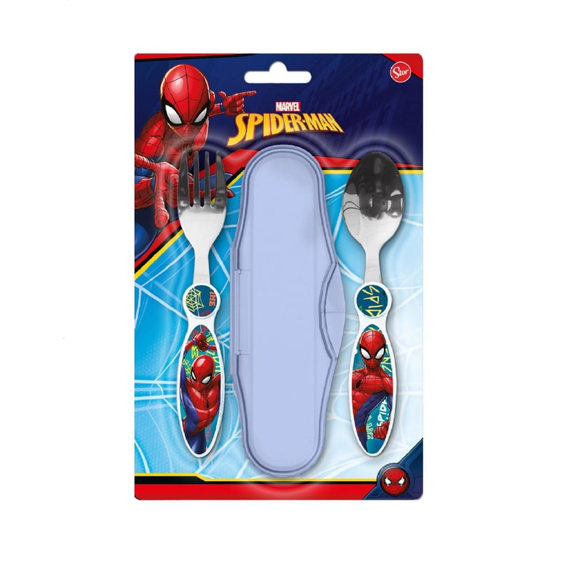 Marvel Gobelet en plastique pour enfants Spiderman Spider Man avec paille et figurine 3D Bleu/rouge 360 ml
