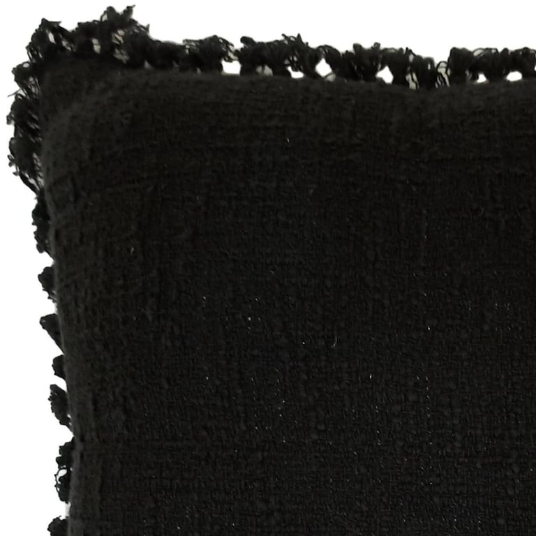 Cojín Redondo Flecos Negro 45x45cm | Sodimac Falabella