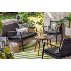 JUST HOME COLLECTION - Juego Living de Terraza San Andrés 4 Personas Negro