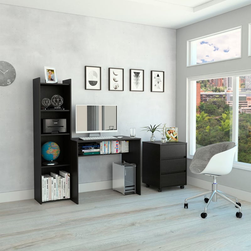TUHOME - Combo Escritorio con Estante + Archivador Office 22