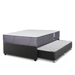 FORLI - Cama Diván Capella Super Side 1.5 Plazas + Colchón + Almohada Silicona + Protector