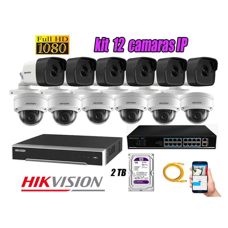 Sistema Videovigilancia Exterior DVR Hikvision Turbo HD 4 En 1 (TVI/AHD/CVBS/IP) - 4/8/16 Canales, Resolución 1080p, Para Sistemas CCTV Sistema CCTV Hikvision