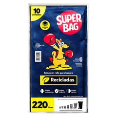 SUPERBAG - Bolsa para Basura 220L x 10 unidades