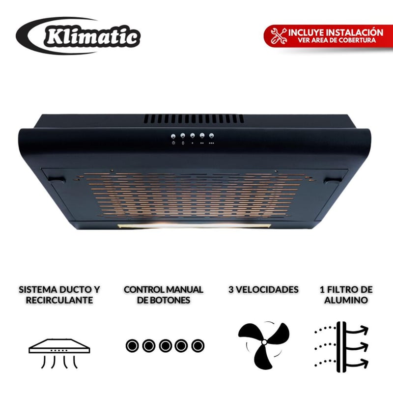 KLIMATIC - Combo Cocina Empotrable Gia + Campana Extractora IWH101NE