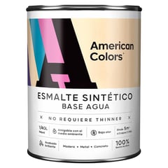 AMERICAN COLORS - Pintura Esmalte Al Agua Base 1/4Gl