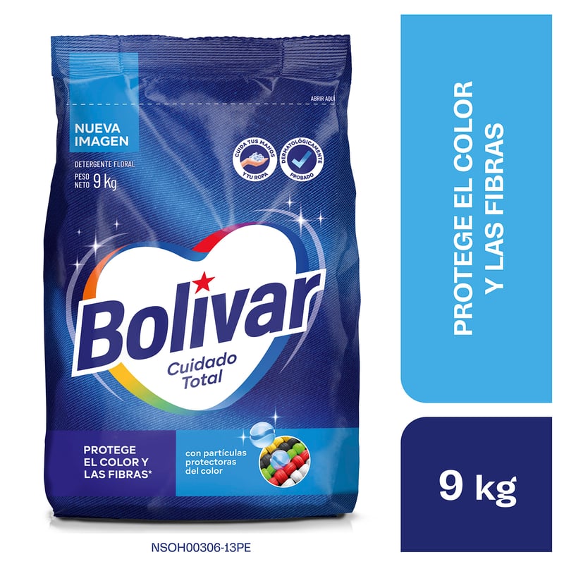 BOLIVAR - Detergente En Polvo Cuidado Total 9Kg Bolivar