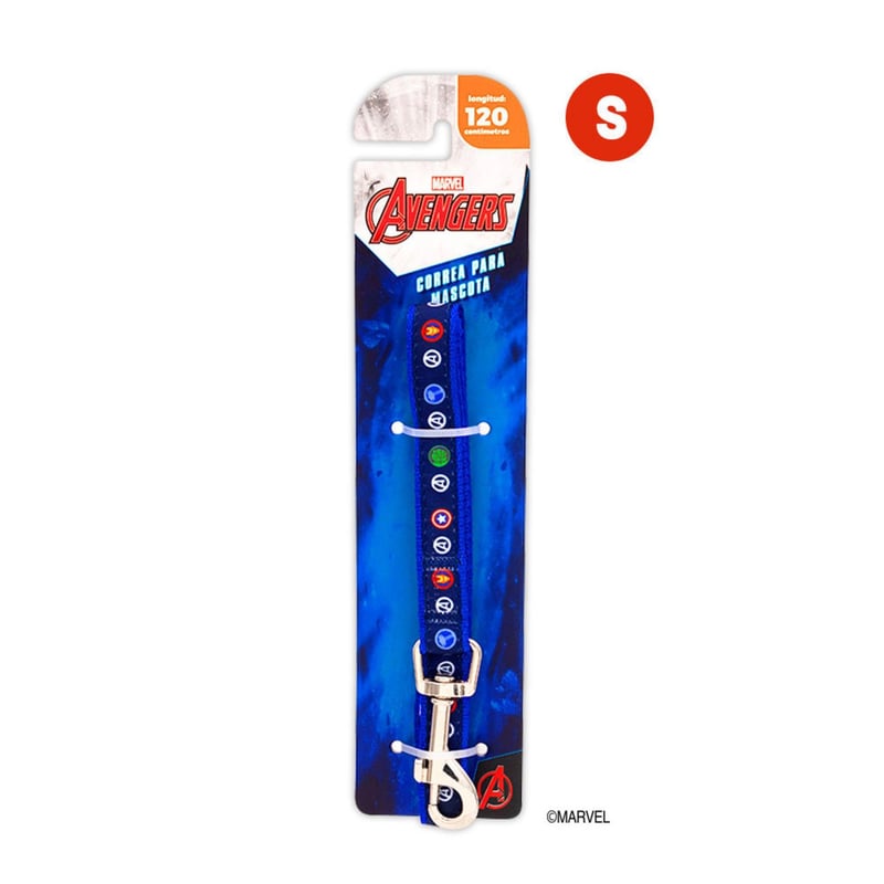 Correa Para Perro Buckle-Down Marvel Avengers - 1.8 M Largo, 3.8 Cm Ancho, Poliéster Y Metal, Multicolor