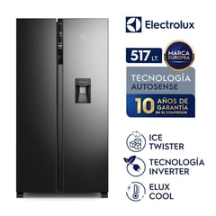 ELECTROLUX - Refrigeradora 517 Lt Side By Side Inverter ERSA53K2HVB Negro