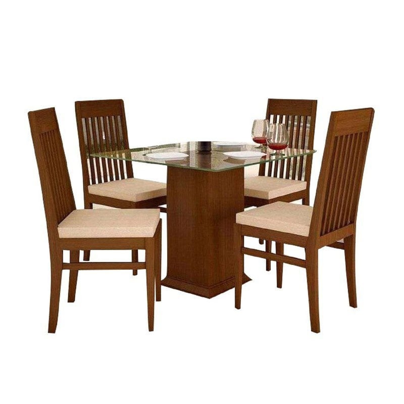 DECOHOME - Juego de Comedor 4 Sillas Cumana