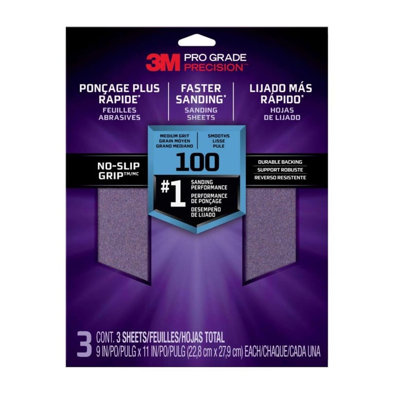 Pack De 25 Hojas De Lija De Precisión 3M Pro Grade P400 - Tamaño 9x11 Pulgadas, Grano 400