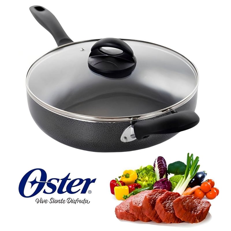 Sartén Francesa Mediana N 22 Con Tapa Antiadherente De Cristal Rojo