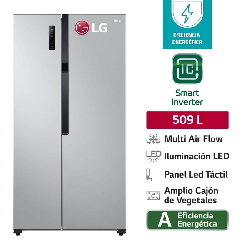 LG - Refrigeradora LG LS51BPP 509 litros Plateado