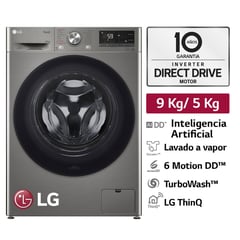 LG - Lavaseca LG WD9PVC4S6 9kg/5kg Plateada