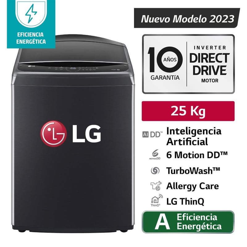 LG - Lavadora LG WT25PBVS6 25 kg Negro