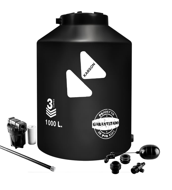 Tanque de agua Negro Karson 1000 L + Accesorios | Sodimac Falabella