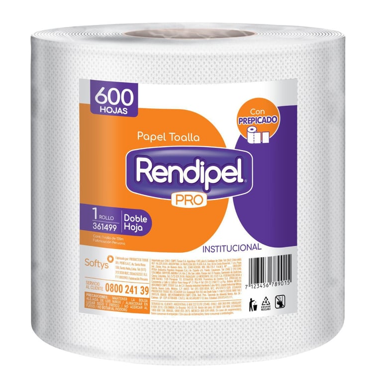 Papel Toalla Rendipel Pro Doble Hoja 1 Rollo 120m Sodimac Falabella