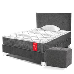 PARAISO - Dormitorio Su Majestad 1.5 Plazas + Almohada + Protector + Puff