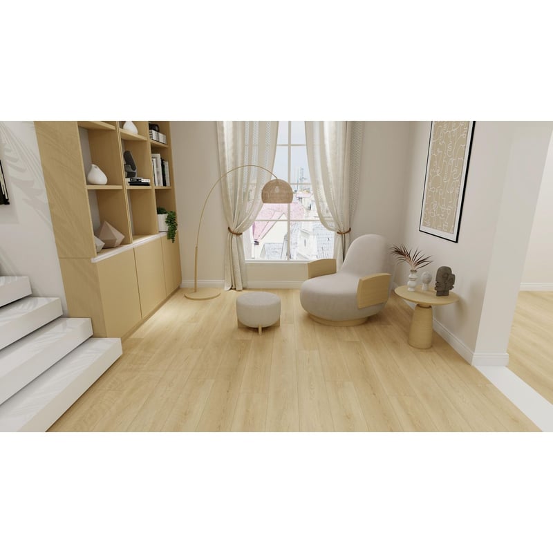 KLIPEN - Piso SPC Lignum Cream Oak 18.3x121.9cm 5mm - Venta por caja