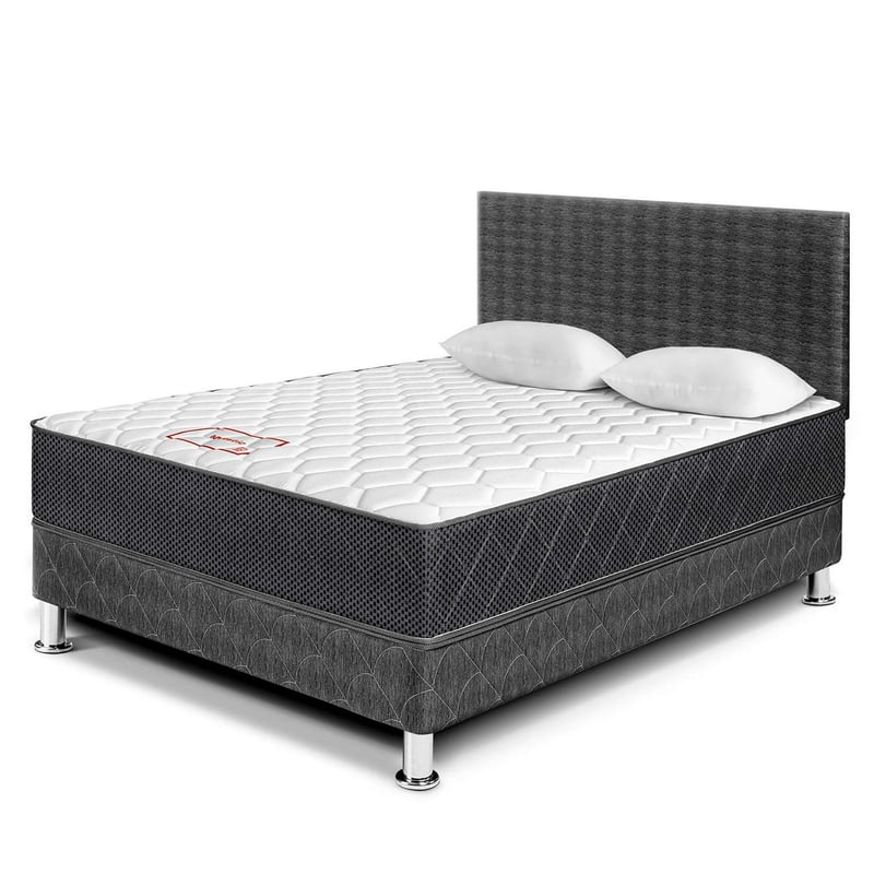 Dormitorio Paraiso Majestic Gris 2 Plazas 2 Almohadas Protector Sodimac Falabella