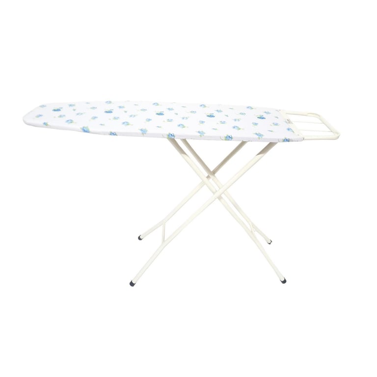 Wenko Tabla de Planchar con Pinza de Sujeción para La Ropa, Metal Recubrimiento de Polvo, Blanco, 38x122x96.5 cm