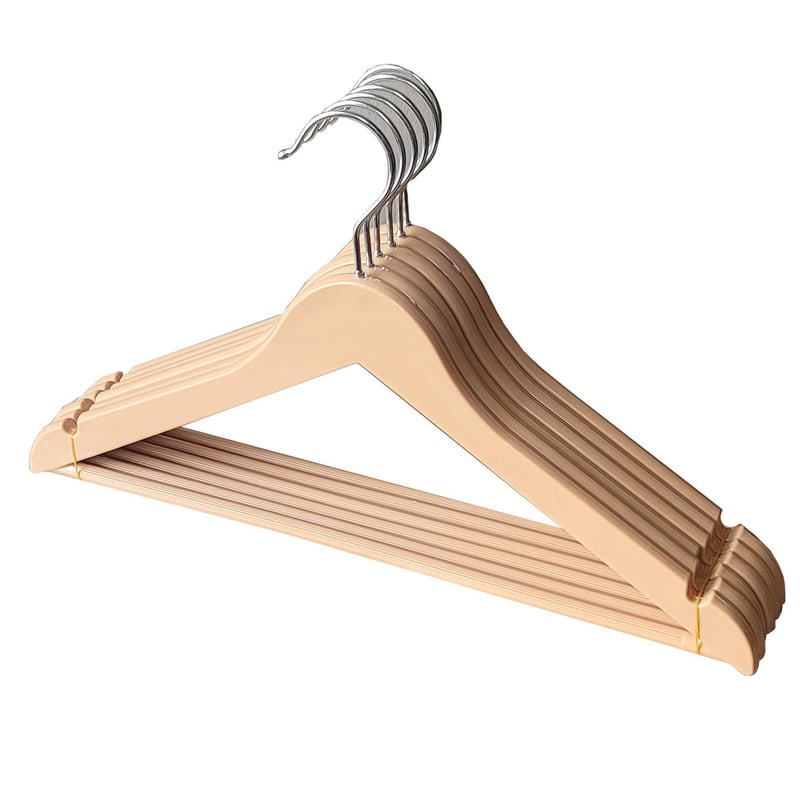 Set 6 Colgadores de Ropa Baquelita Beige Sodimac Peru