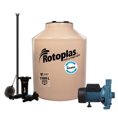 ROTOPLAS - Combo Tanque de Agua 1100L Arena + Accesorios + Bomba Centrífuga de 0.5 HP