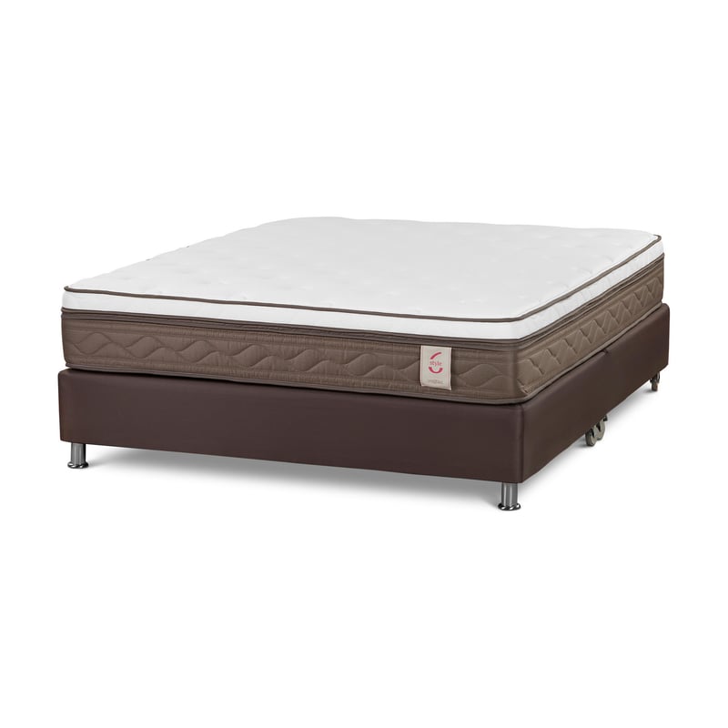 Box Tarima New Style 6 Queen 2 Almohadas Memory Max Cafe Sodimac Peru