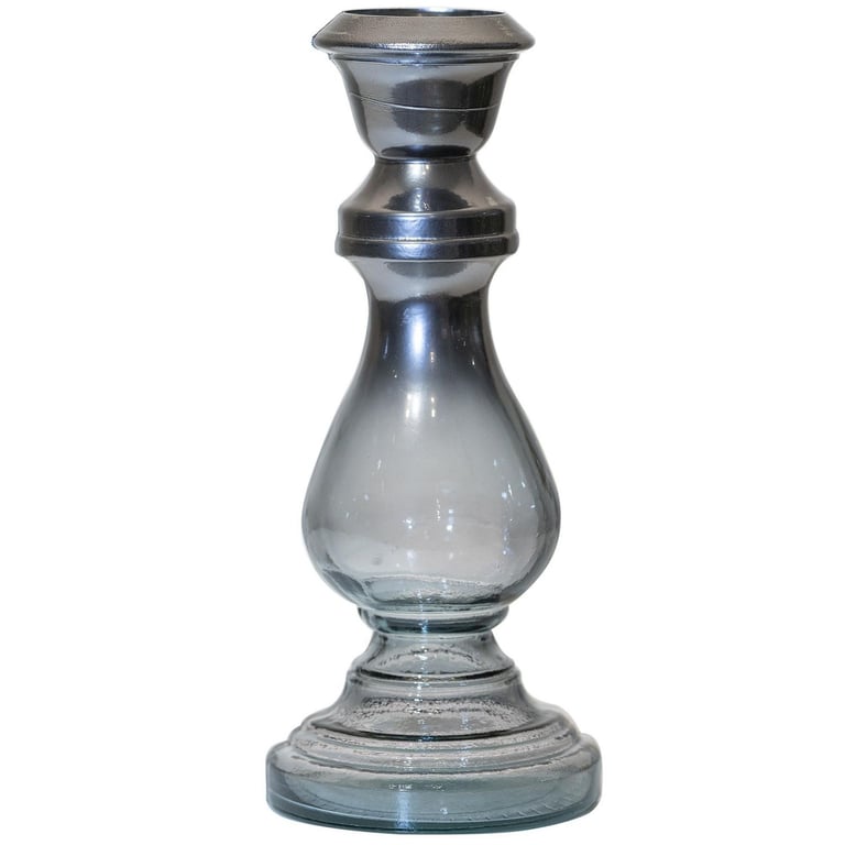 Candelabro Sylt Plateado De 18 Cm - Elegante Y Macizo, Perfecto Para Regalar O Decorar