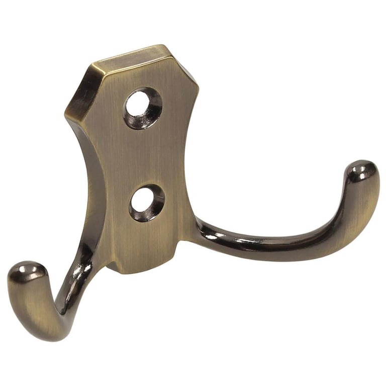 Colgador de pared multiusos con doble gancho, acero cromado Dicarlo
