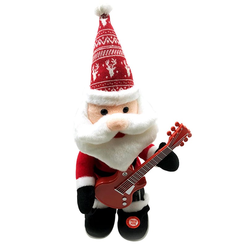 DEAR SANTA - Muñeco Santa Claus Animado Guitarra Navidad 19x40cm