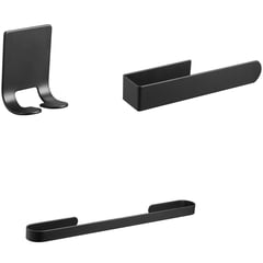 SENSI DACQUA - Set 3 Piezas Accesorios Adhesivo Baño Negro